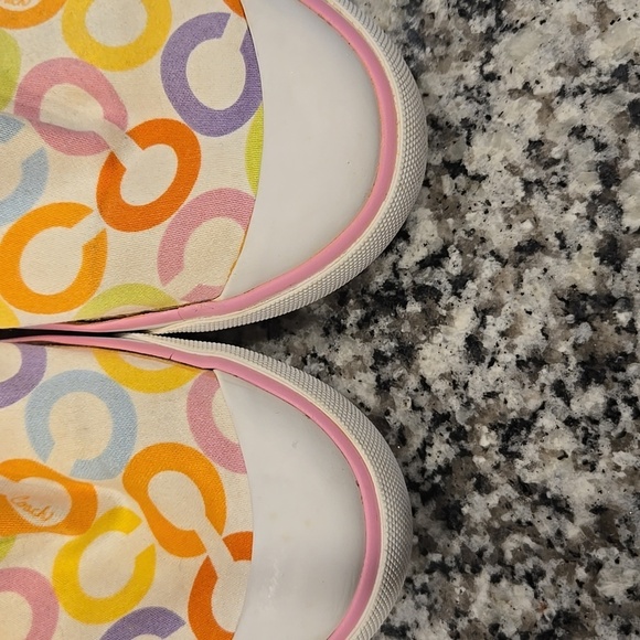 COACH BEALE PINK MULTICOLOR C MONOGRAM SLIP ON SNEAKER. SIZE 8B - Picture 4 of 14